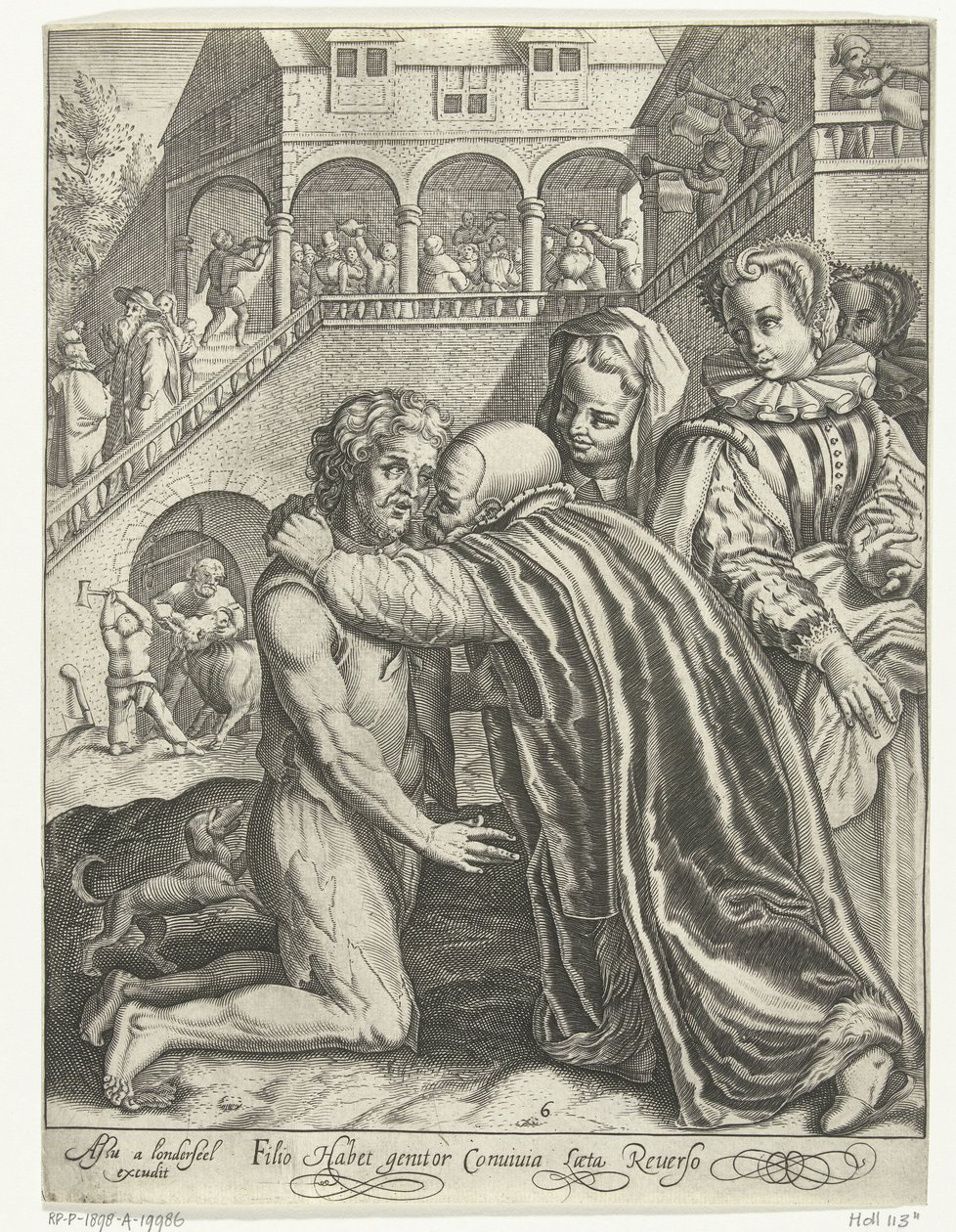 Regresso ao Lar do Filho Pródigo Filio habet conuiuia laeta Reuerso (título no objeto) Conto do Filho Pródigo (título da série) de Nicolaes de Bruyn