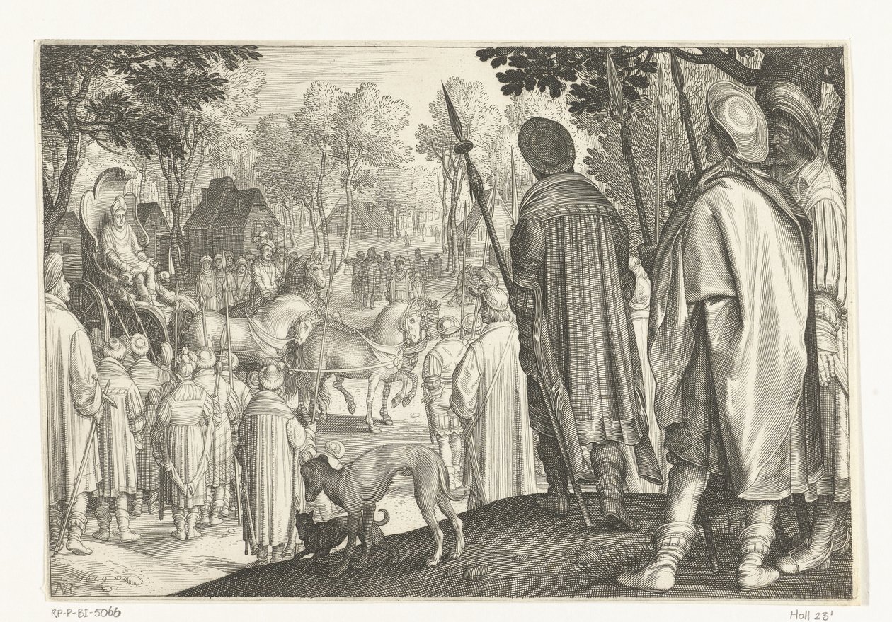 Procissão Triunfal de José na Carruagem do Faraó História de José (título da série) de Nicolaes de Bruyn