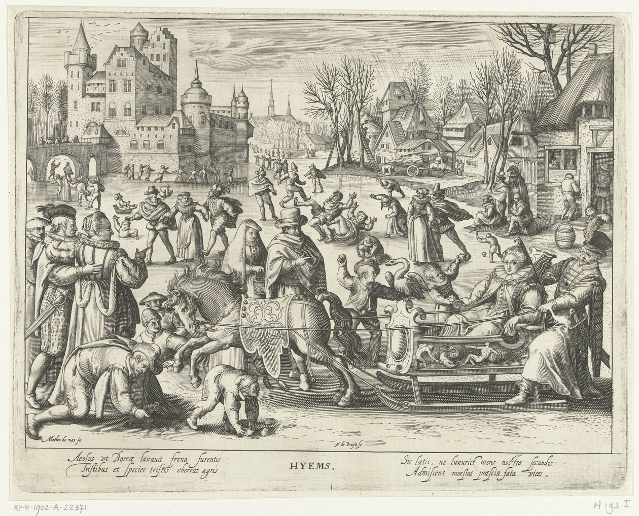 Inverno Hyems (título no objeto) Four Seasons (título da série) de Nicolaes de Bruyn