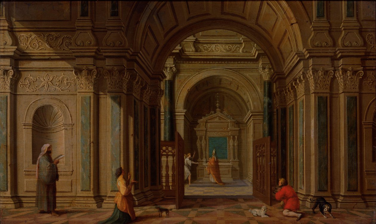 O Arcanjo Gabriel Aparecendo a Zacarias (Lucas 1:11) de Nicolaes de Giselaer
