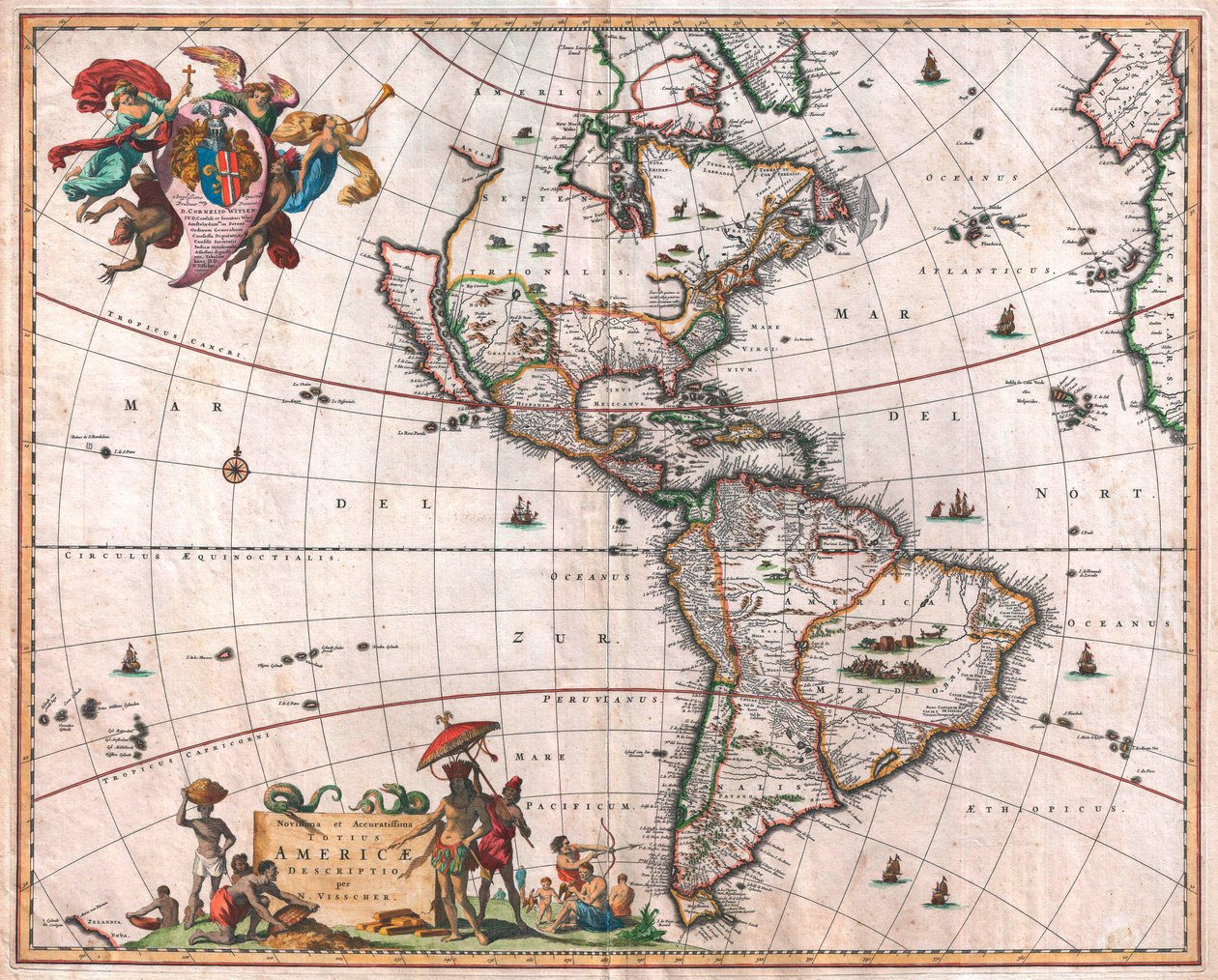 O mapa Visscher do Novo Mundo de Nicolaes the Elder Visscher