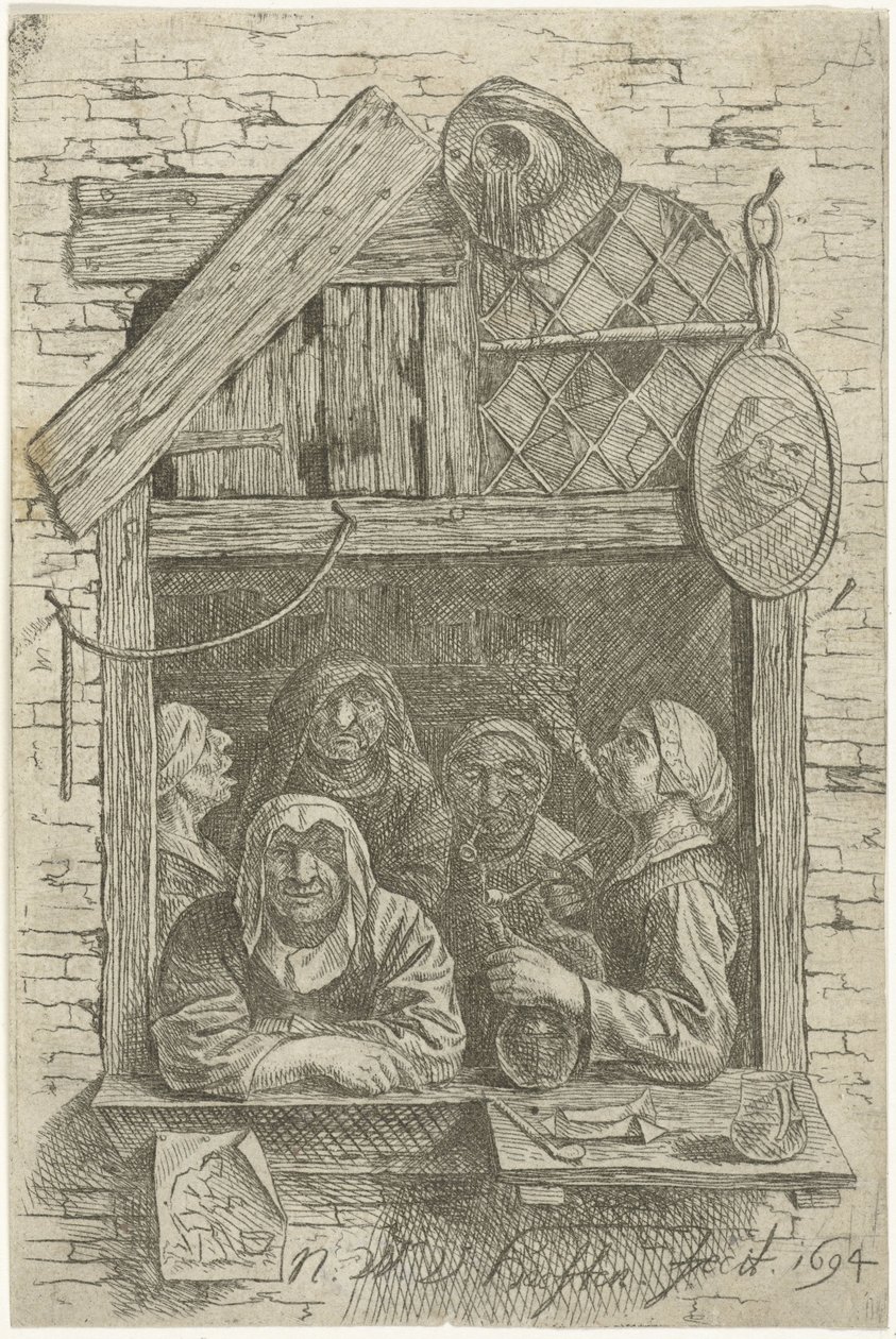 Cinco mulheres em uma janela de Nicolaes van Haeften