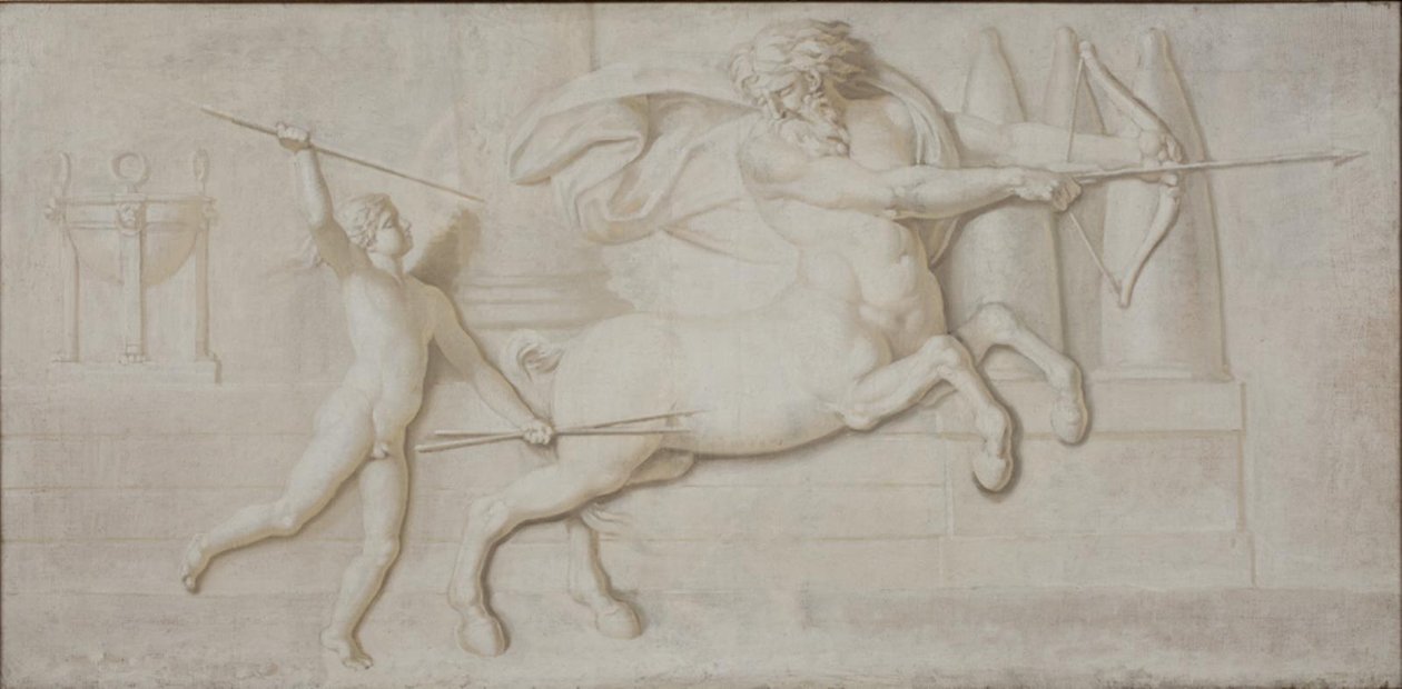 Aquiles e o Centauro Quíron de Nicolai Abildgaard