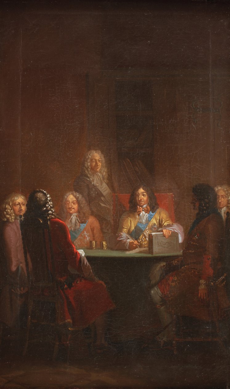 Christian V apresenta a lei dinamarquesa 1683 de Nicolai Abildgaard