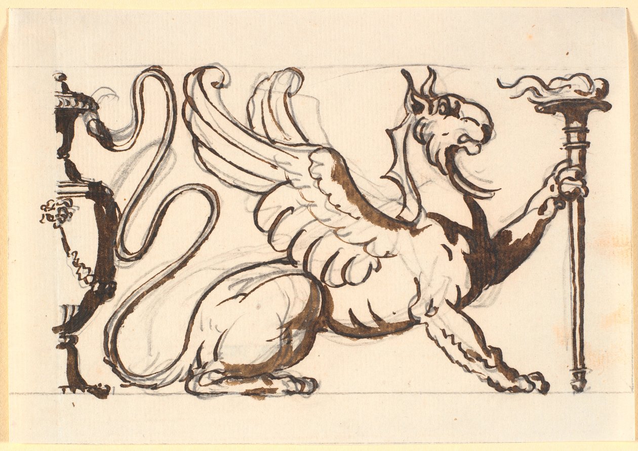 Um grifo segurando uma tocha de Nicolai Abildgaard