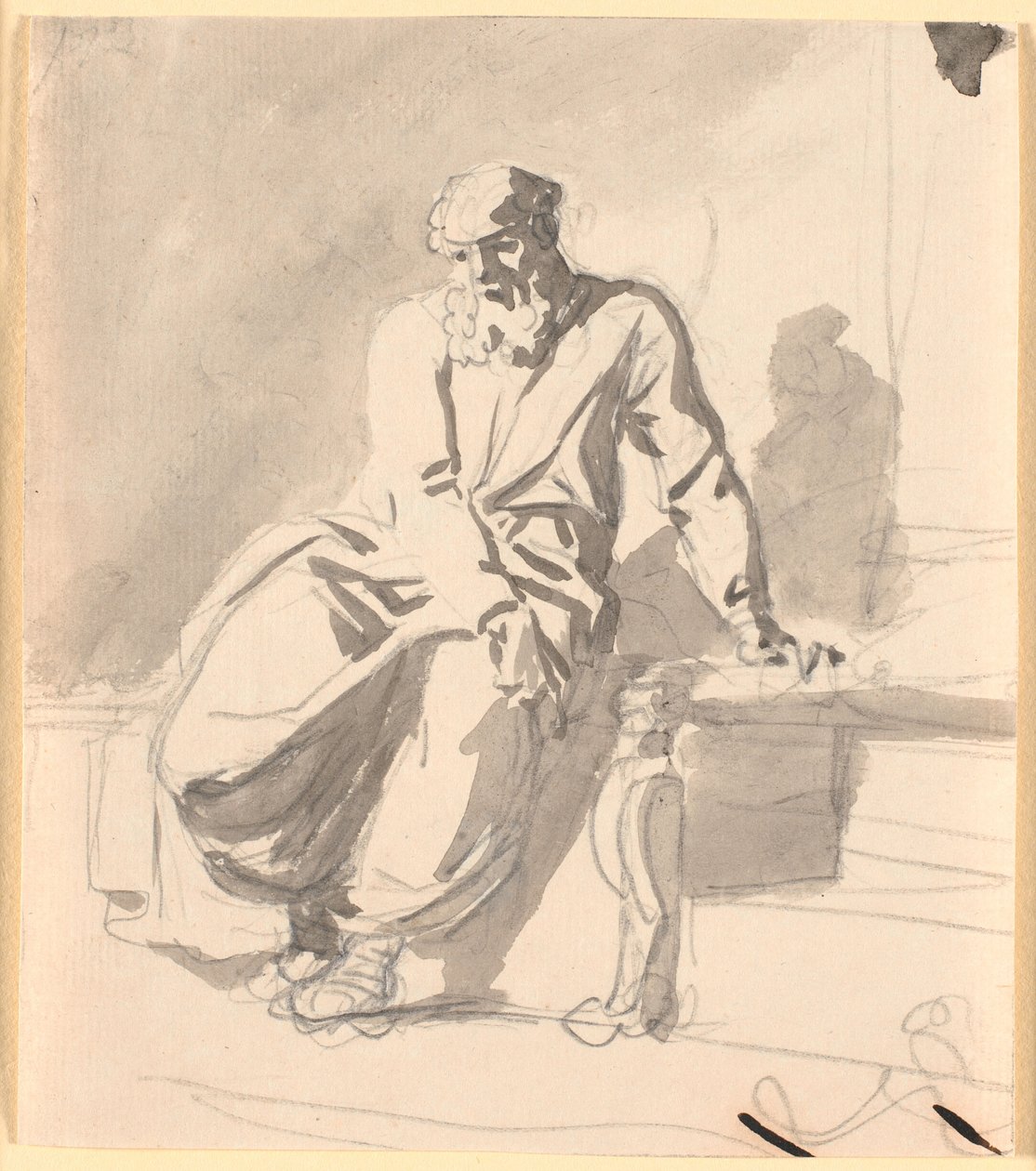Uma figura masculina antiga sentada, presumivelmente Anacreon de Nicolai Abildgaard