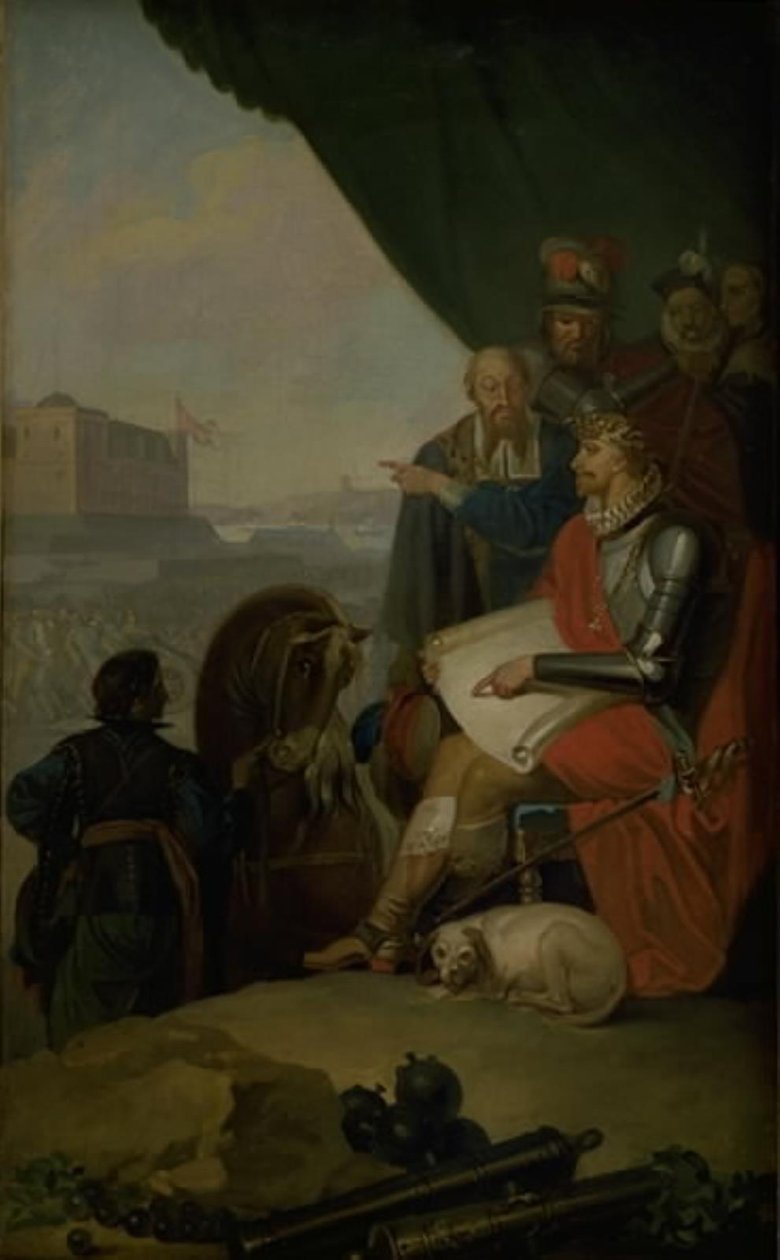 Frederik II constrói o Castelo de Kronborg em Elsinore de Nicolai Abildgaard