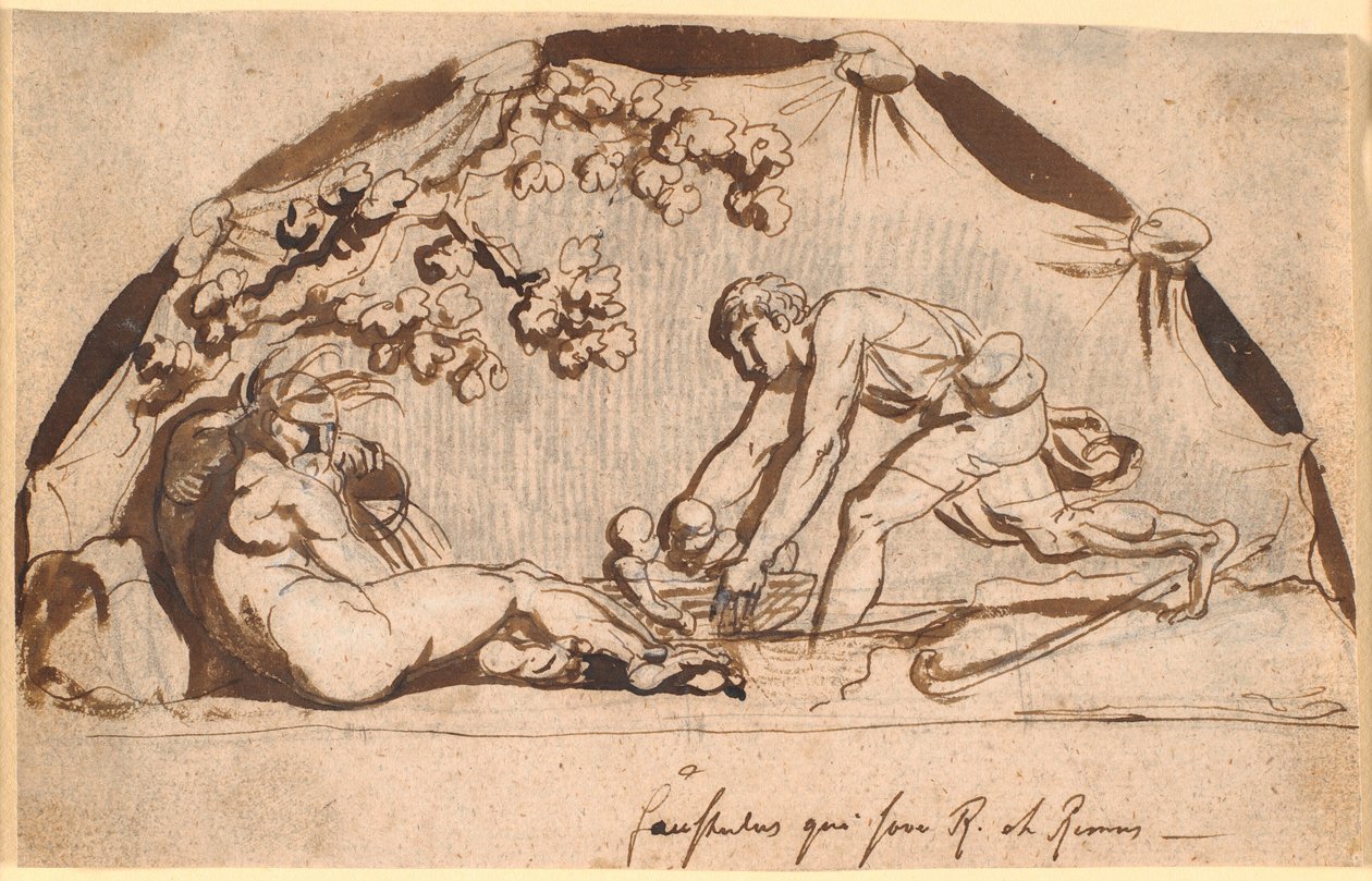 Hyrden Faustulus localizador Romulus e Remus de Nicolai Abildgaard