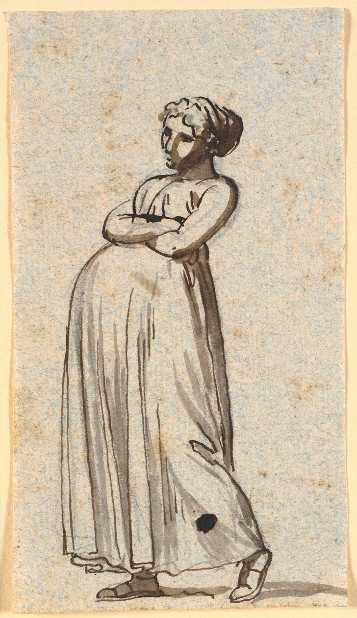 Caricatura de uma esposa grávida, caminhando de Nicolai Abildgaard