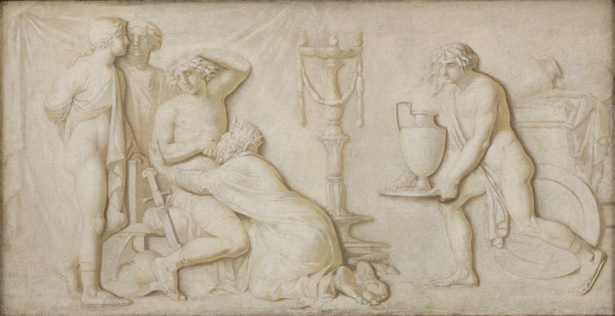 Rei Príamo suplicando a Aquiles pelo cadáver de Heitor de Nicolai Abildgaard