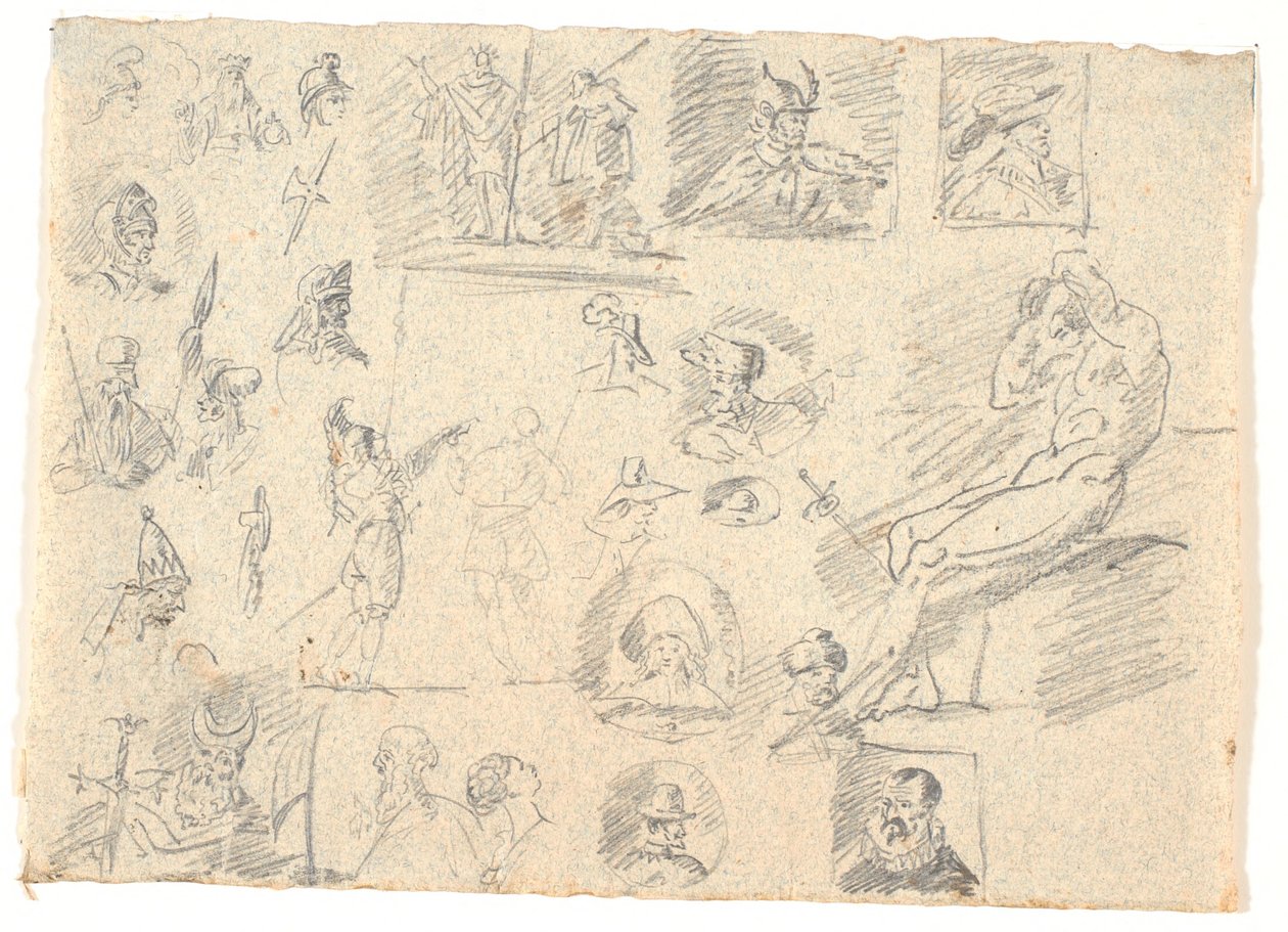Esboços soltos de retratos de Nicolai Abildgaard