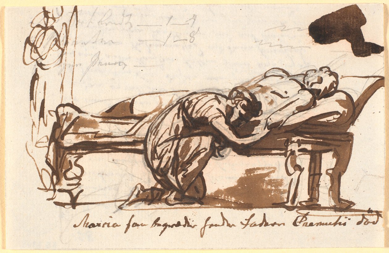 Márcia lamentando a morte de seu pai Cremetius de Nicolai Abildgaard