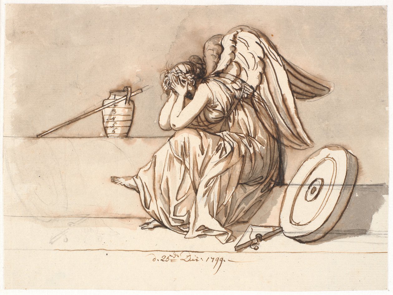 Nemesis cobre seus olhos em luto. Alegoria em P.A. Banimento de Heiberg de Nicolai Abildgaard