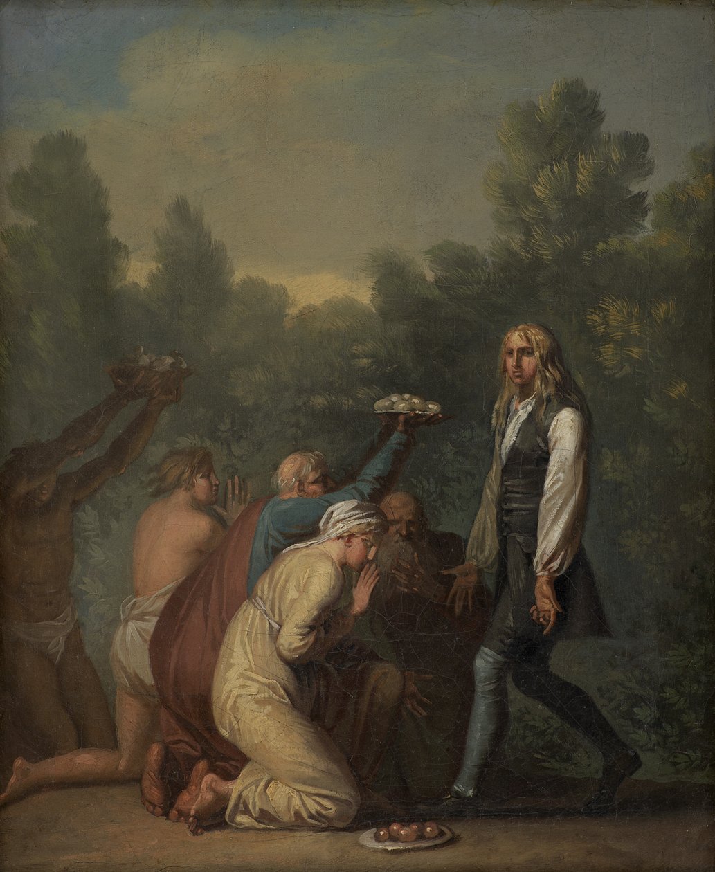Niels Klim recebe a homenagem dos Quamites. de Nicolai Abildgaard