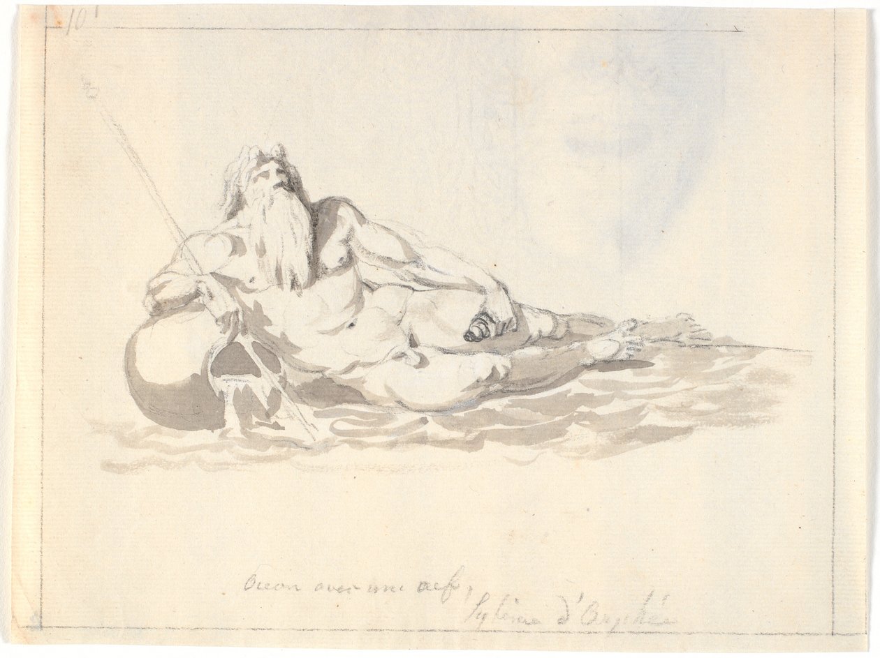 Oceanet, um deus do mar reclinado de Nicolai Abildgaard