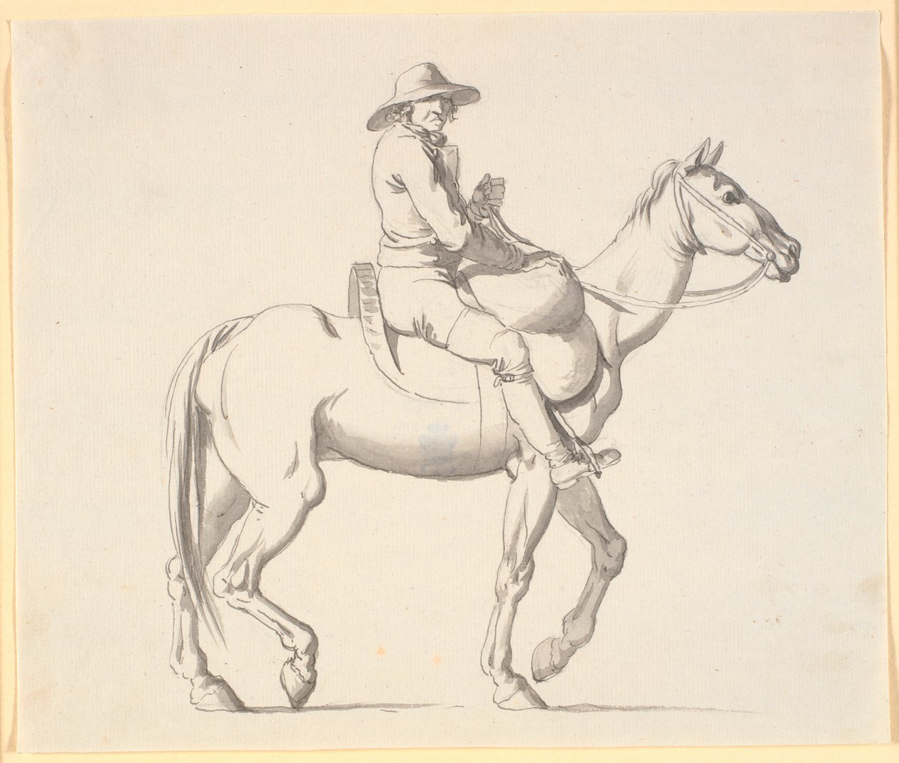 O ancinho a cavalo quando ele recolhe os gatos mortos das ruas de Nicolai Abildgaard