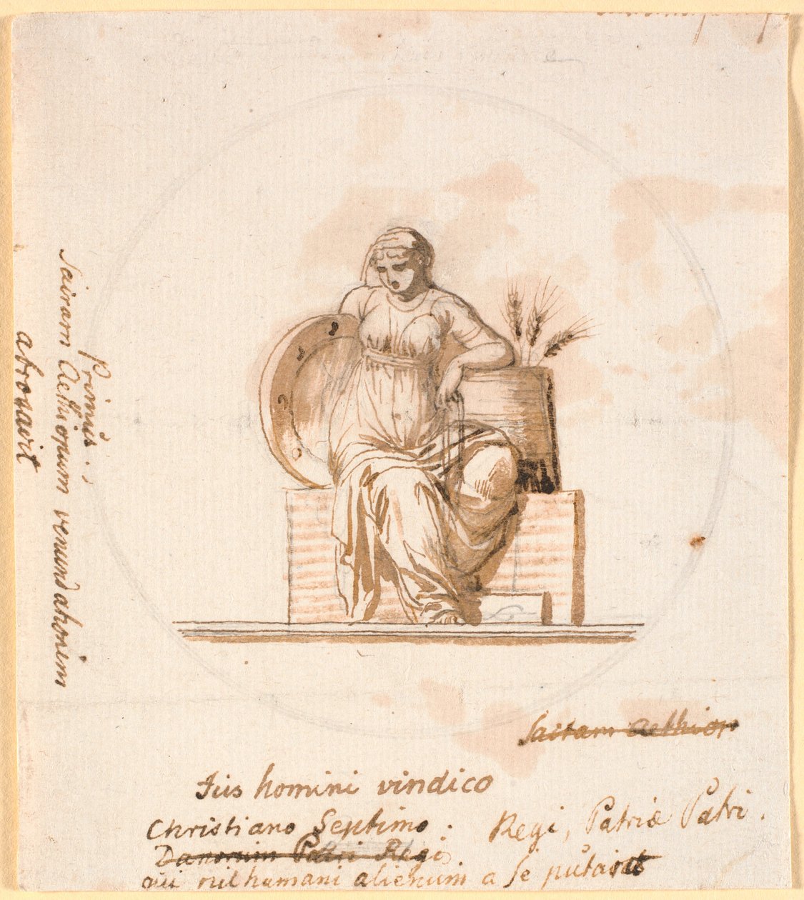 Figura feminina alegórica sentada de Nicolai Abildgaard