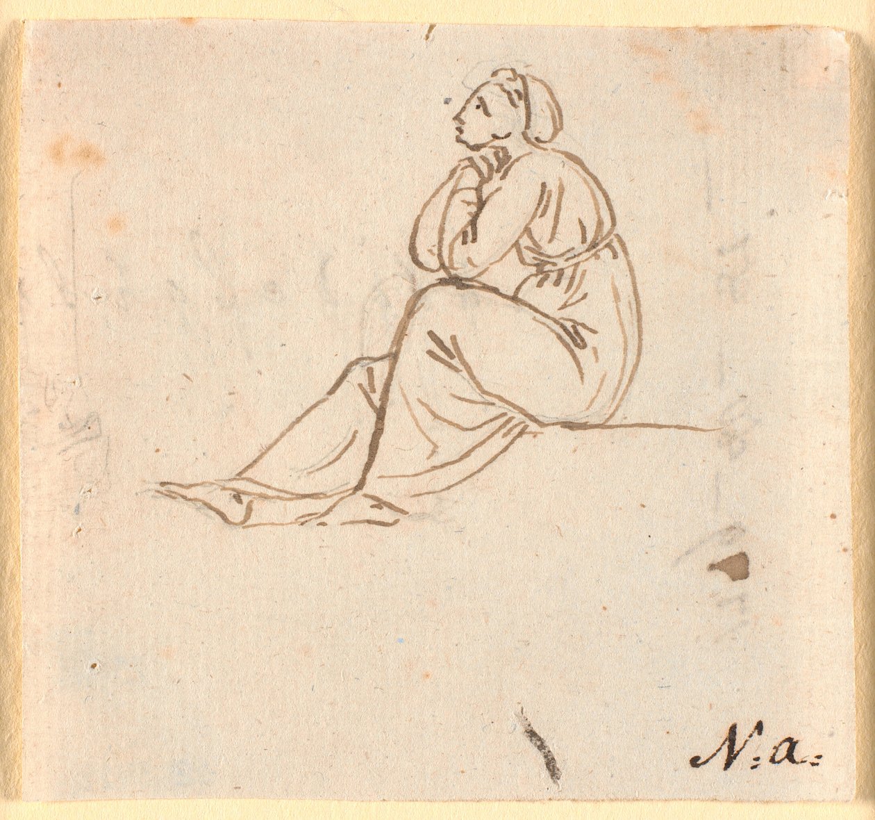 Figura feminina sentada de perfil à esquerda de Nicolai Abildgaard
