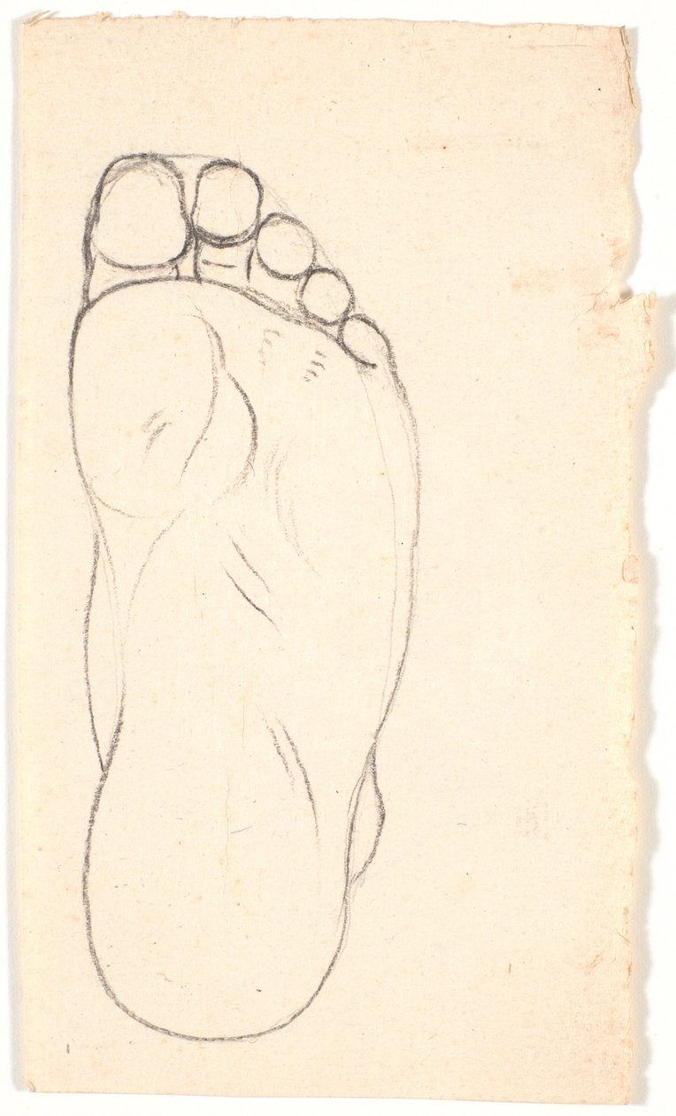 Estudo de um pé visto de baixo. O calcanhar t.h. de Nicolai Abildgaard