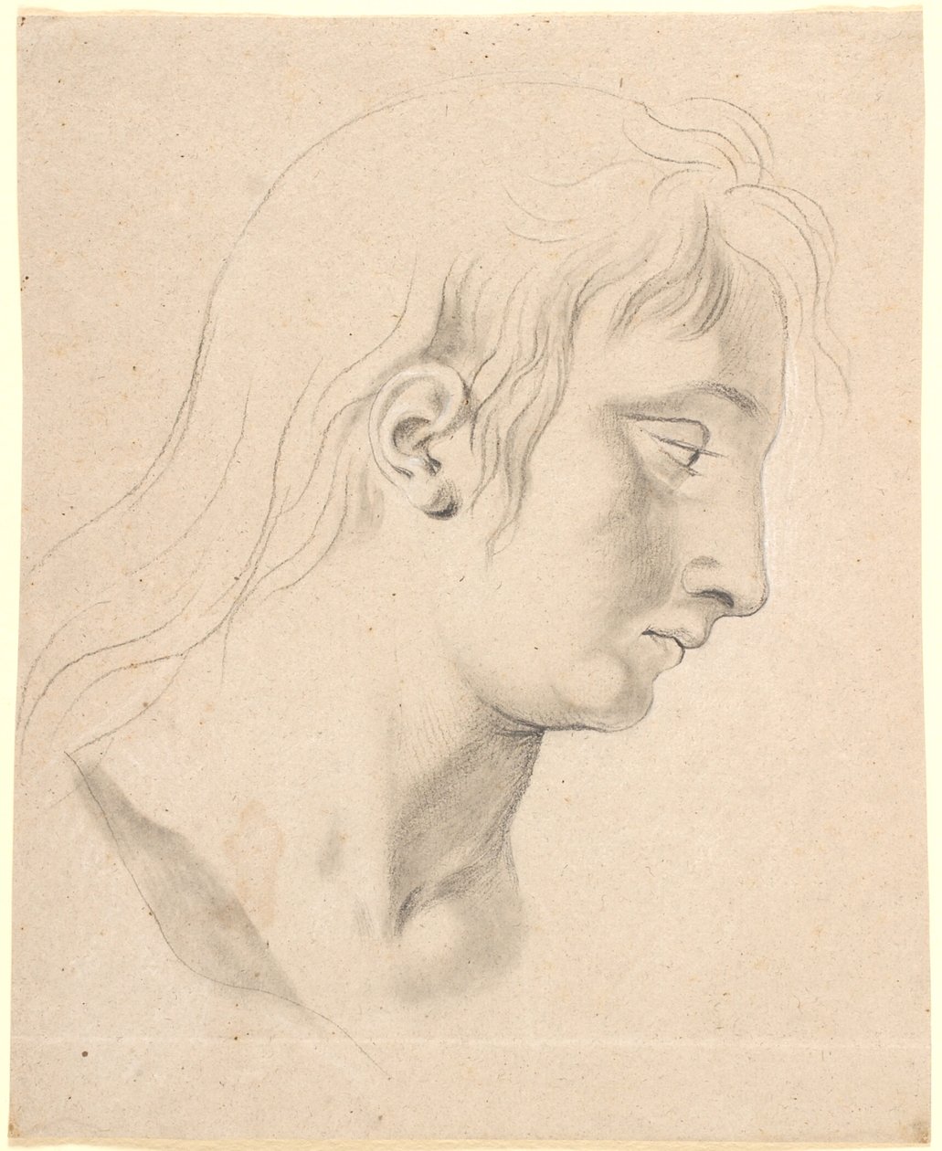 Estudo para a cabeça do príncipe Hans na imagem de Christian I no salão do cavaleiro de Christiansborg de Nicolai Abildgaard