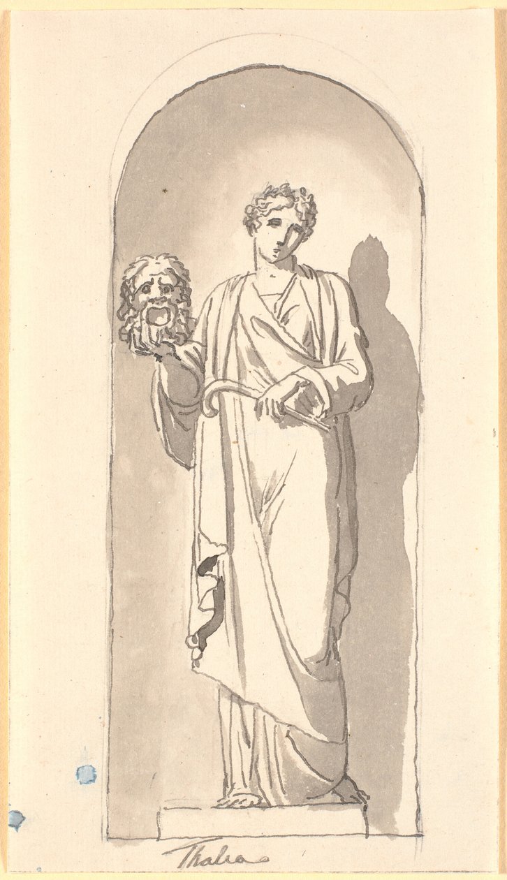 Thalia como uma estátua em um nicho de Nicolai Abildgaard