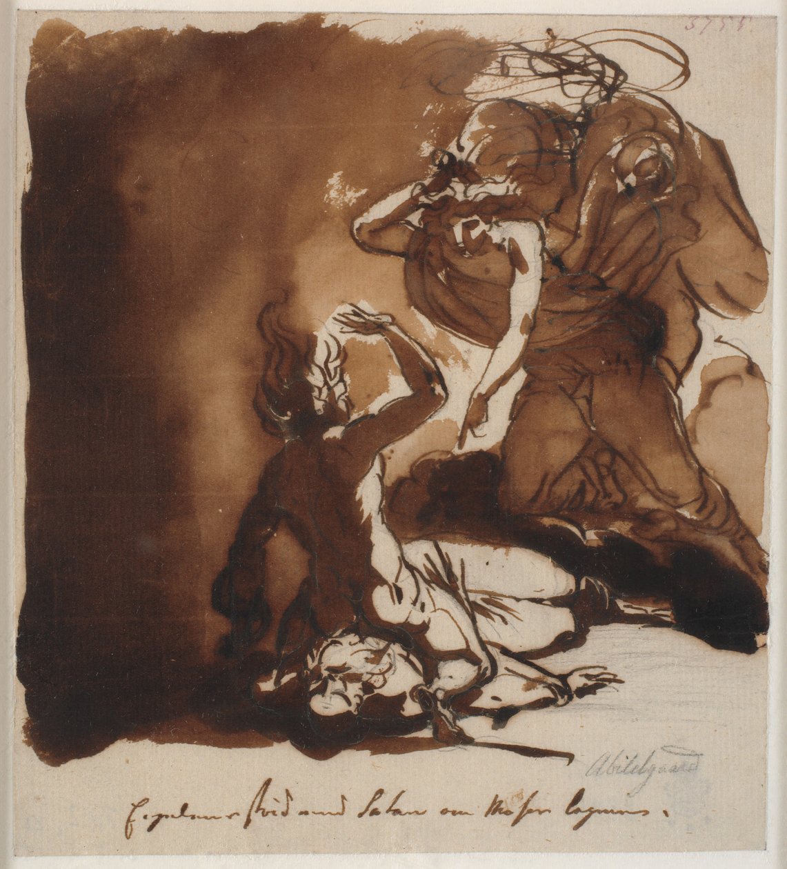 O Arcanjo Miguel Contendo com Satanás pelo Corpo de Moisés de Nicolai Abildgaard