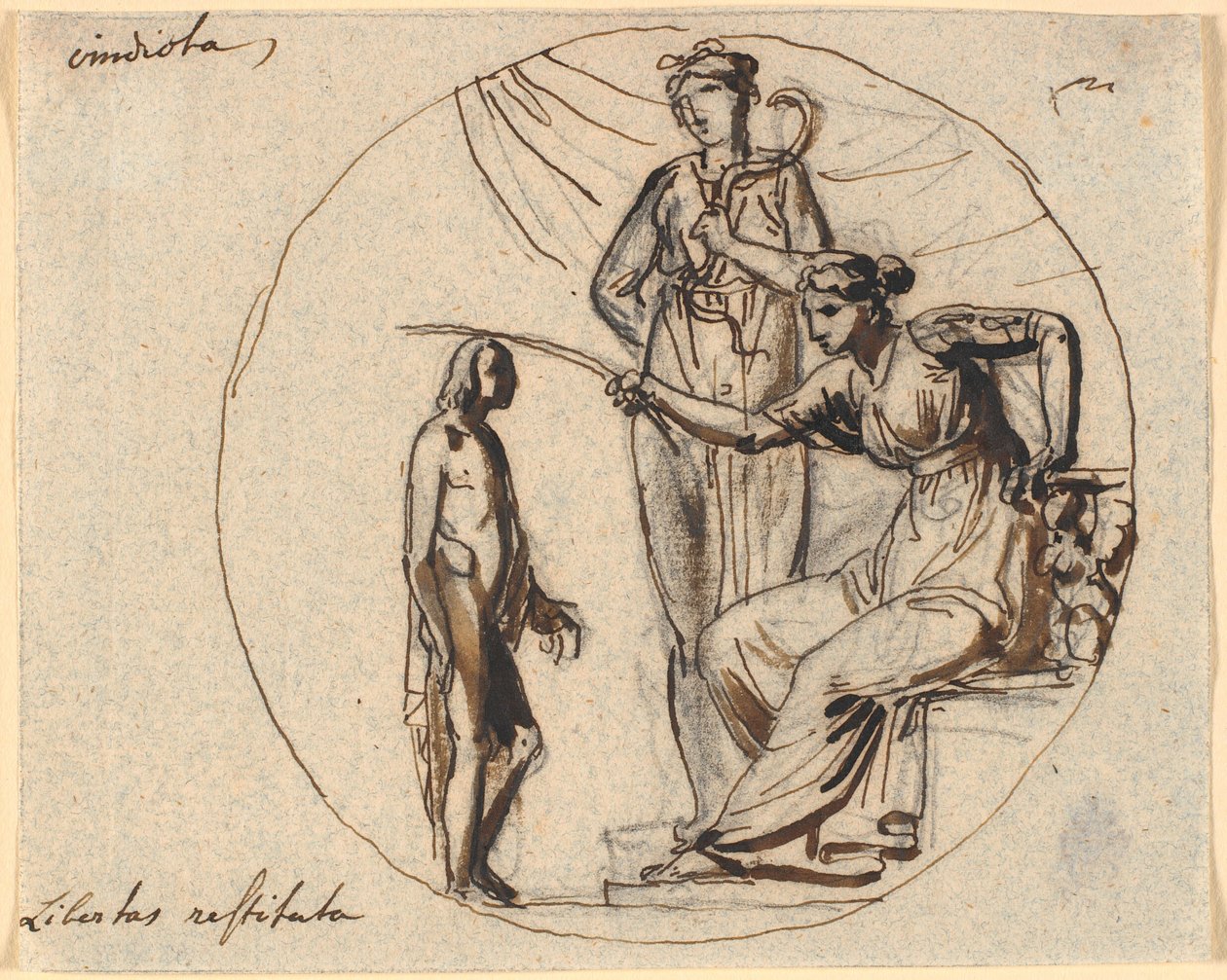 Projecto de três figuras para o Alívio de Libertação sobre o Apoio à Liberdade de Nicolai Abildgaard