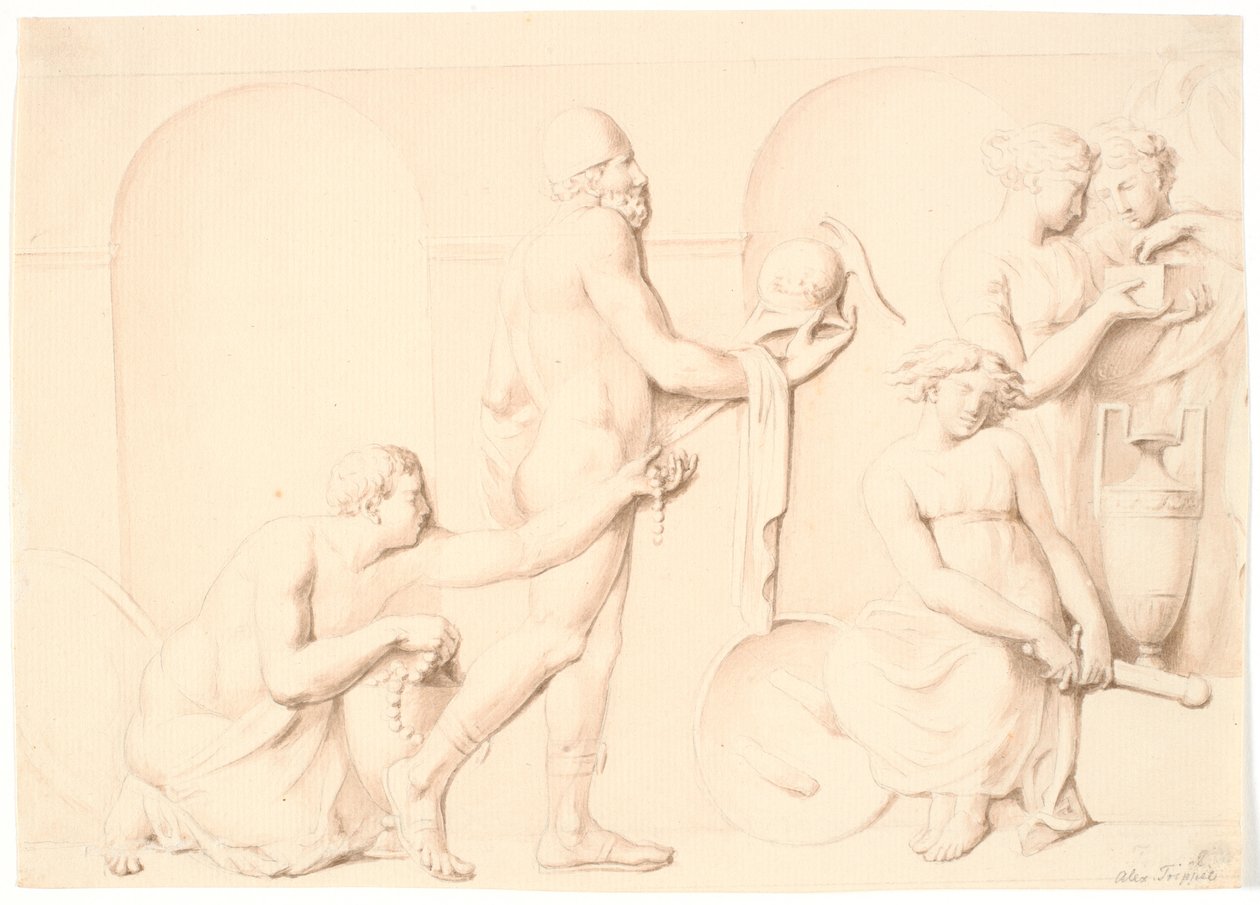 Ulisses que descobre Aquiles entre as filhas de Licomedes de Nicolai Abildgaard