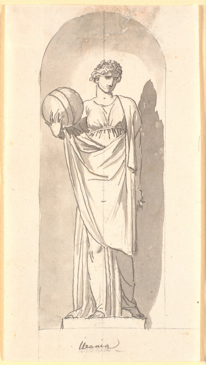 Urania como estátua em um nicho de Nicolai Abildgaard