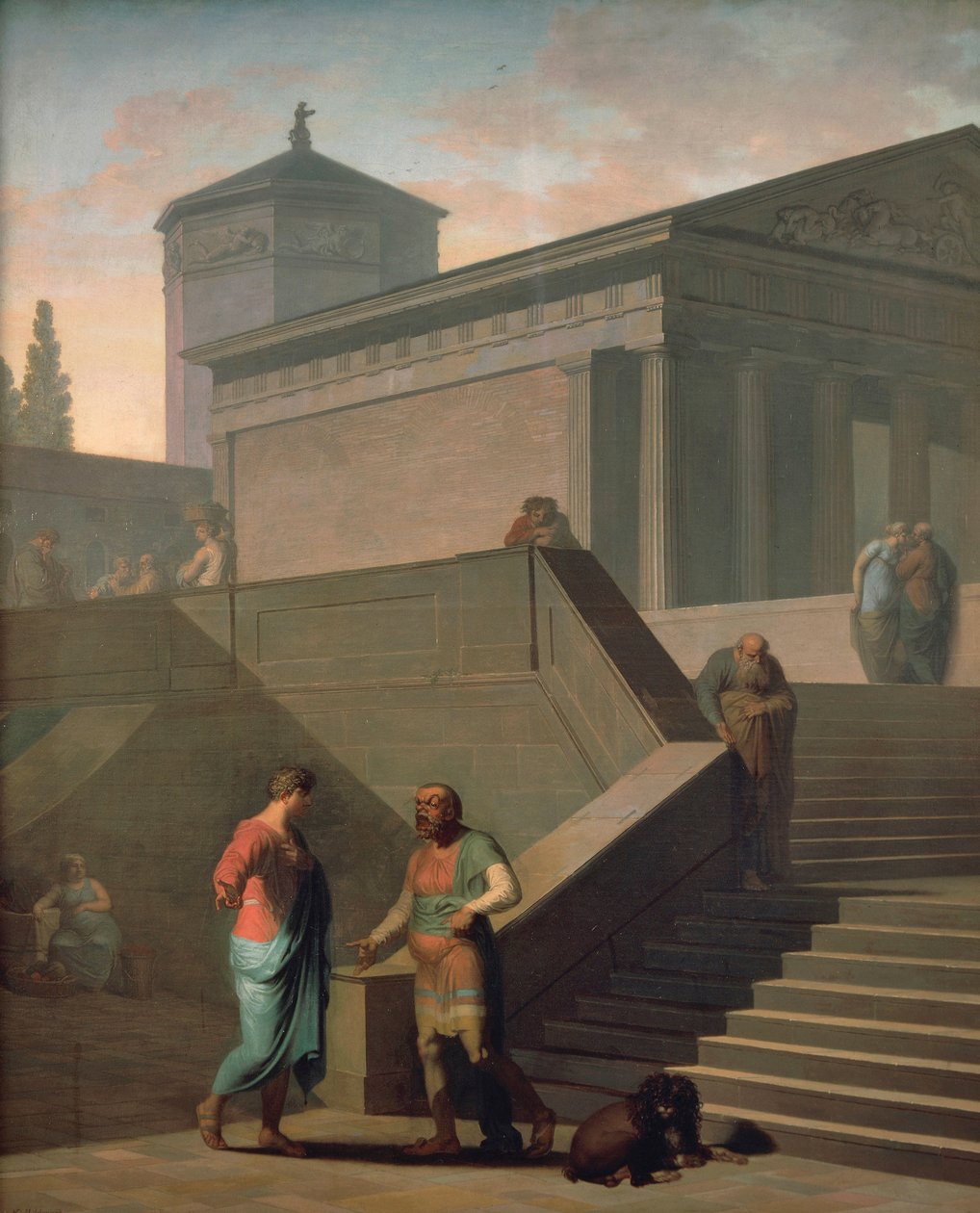 Cena de Andria (inspirada na peça de teatro de Terence) de Nicolai Abraham Abildgaard