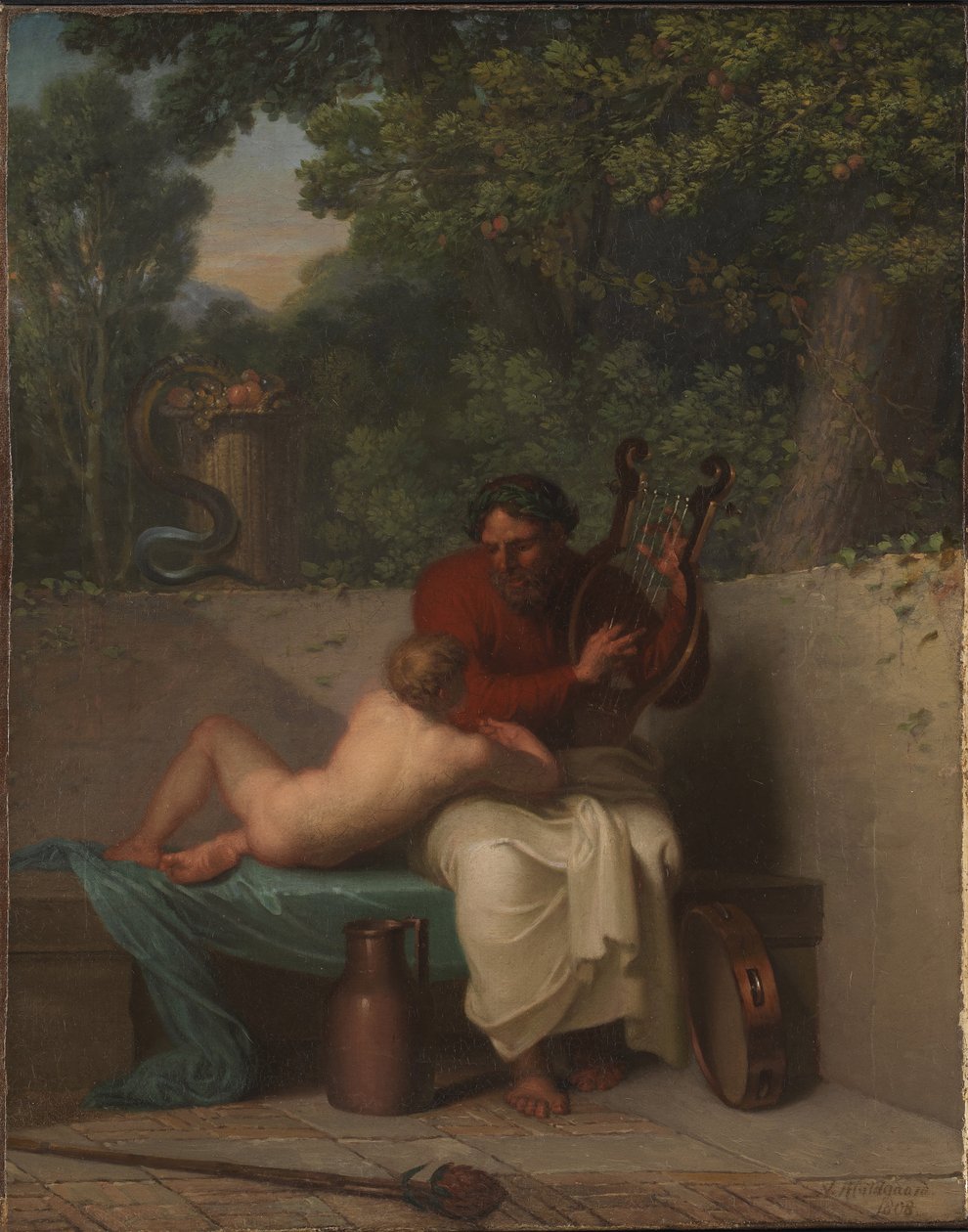 O poeta grego Anacreon e Bathyll, 1808. de Nicolai Abraham Abildgaard