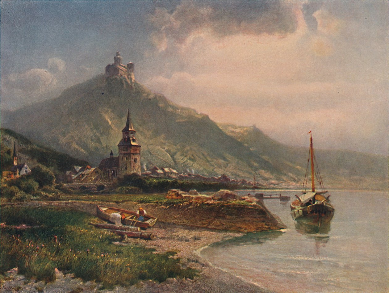 Braubach und die Marksburg, Braubach e Marksburg Castle, 1923. de Nicolai Astudin