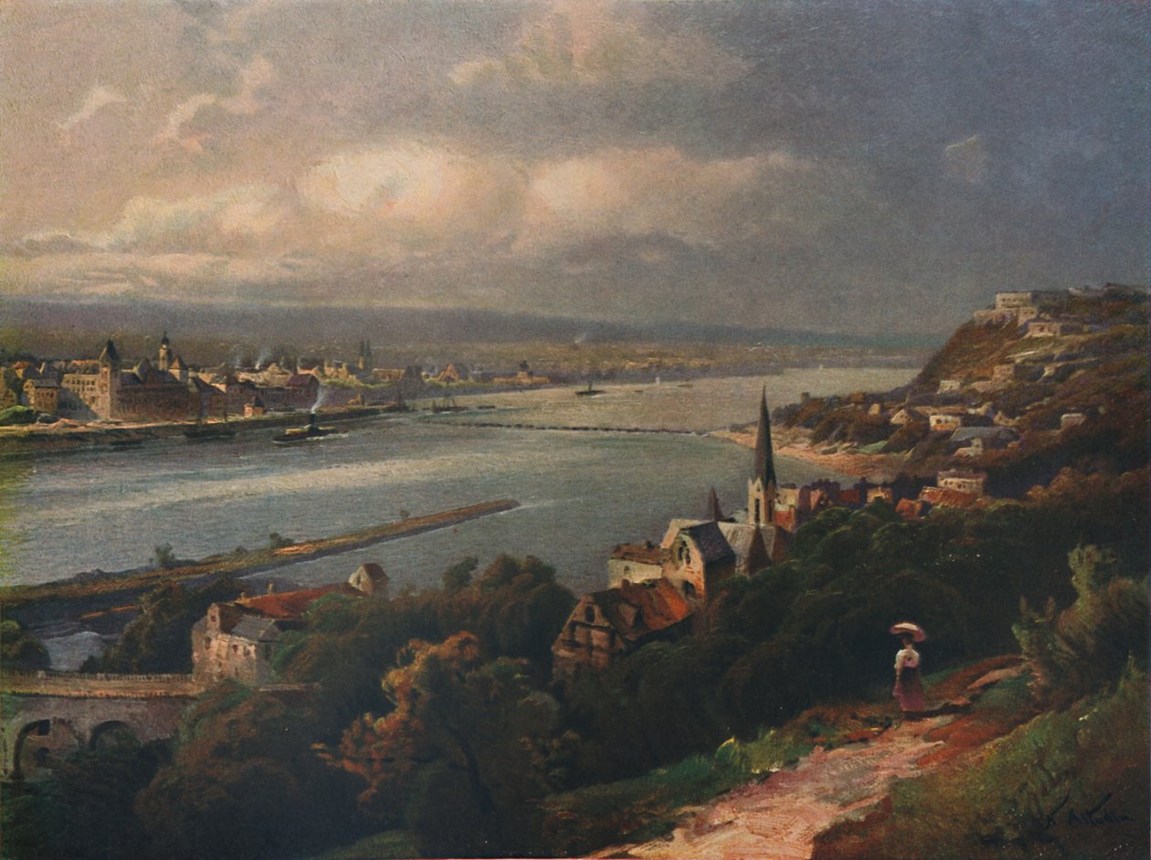 Coblenz e Ehrenbreitstein, Coblenz e Fortaleza de Ehrenbreitstein, 1923. de Nicolai Astudin