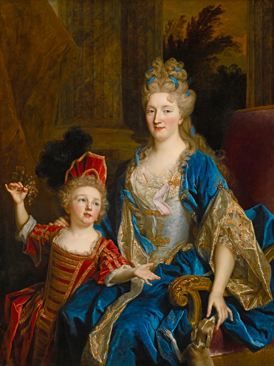 Retrato de Catherine Coustard, Marquesa de Castelnau, com seu filho Leonor, c.1699 de Nicolas de Largillière