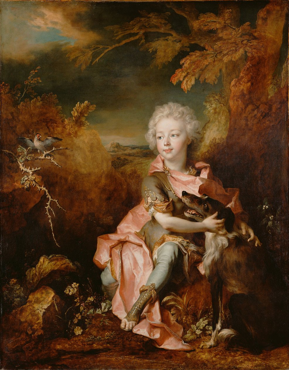 Retrato, de, um, menino, em, vestido extravagante de Nicolas de Largillière