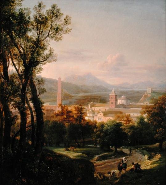Vista da Piazza del Popolo dos Jardins do Pincio de Nicolas Antoine Taunay