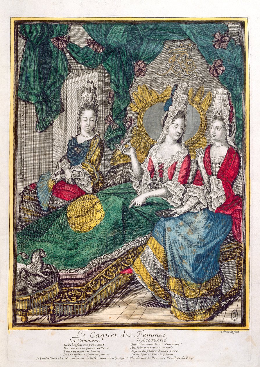 Mulheres conversando ou a nova mãe, final do século XVII de Nicolas Arnoult
