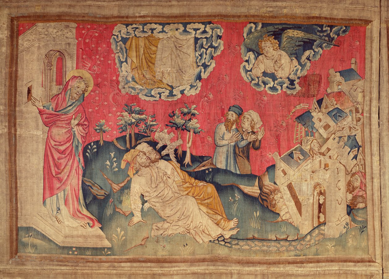 As testemunhas ressuscitadas, da tapeçaria de Apocalypse de Angers, 1373-87 (tapeçaria) de Nicolas Bataille