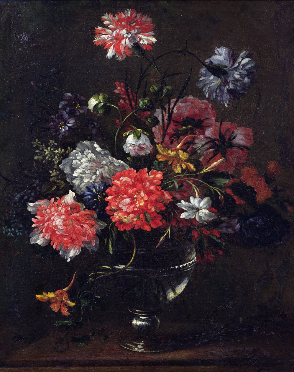Flores em um vaso de vidro de Nicolas Baudesson