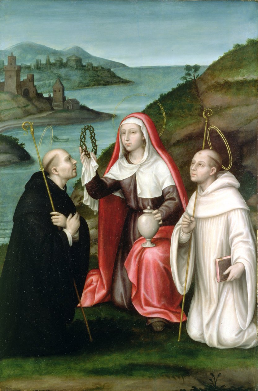 Santa Maria Madalena com São Domingos e São Bernardo, c.1580 (painel) de Nicolas Borras