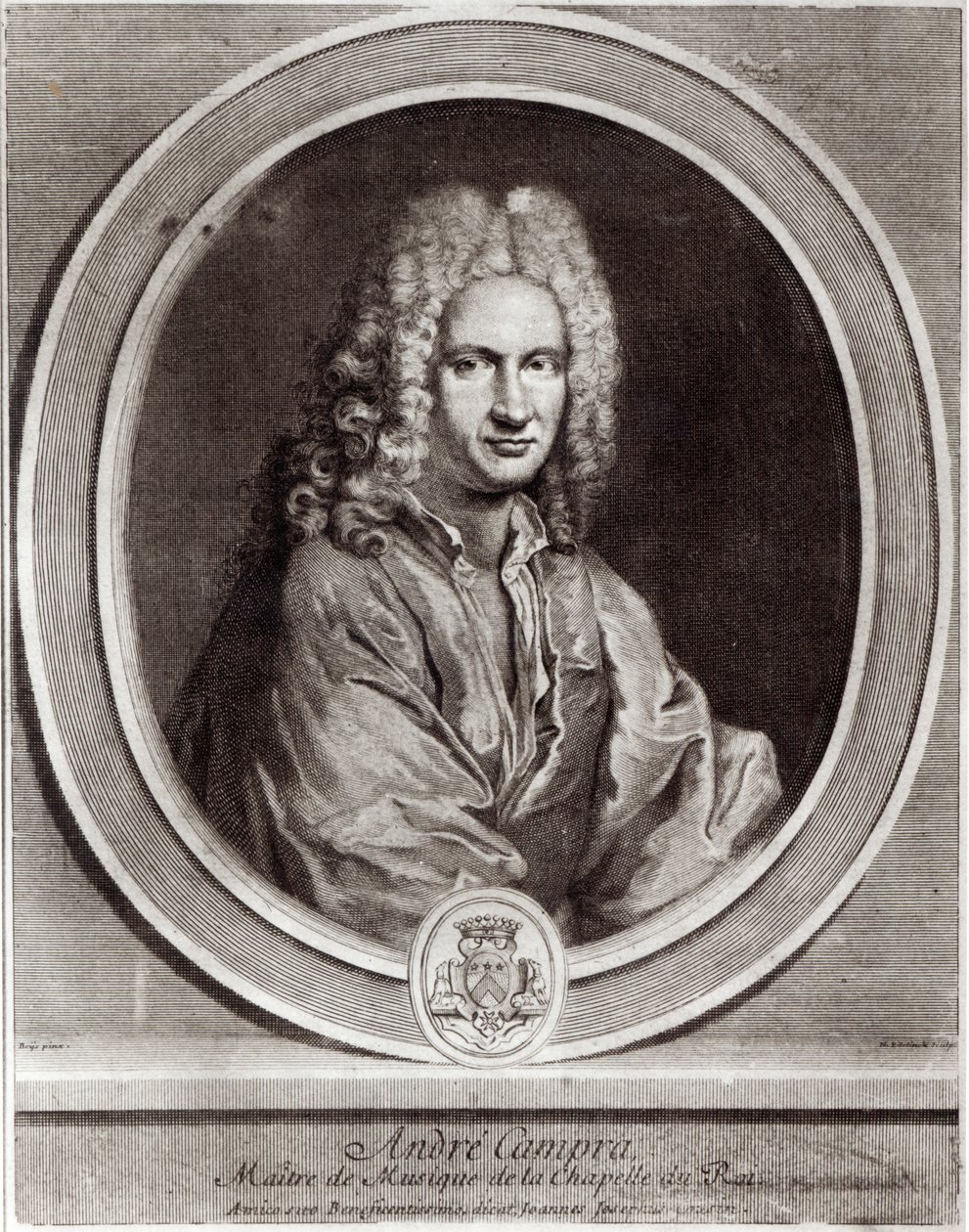Retrato de Andre Campra (1660-1744) de Nicolas Etienne Edelinck