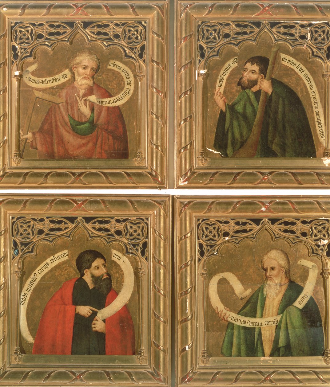 SS. Thomas, James o Menos, Judas Macabeus e Matthius &39;1468 (painel) de Nicolas Frances