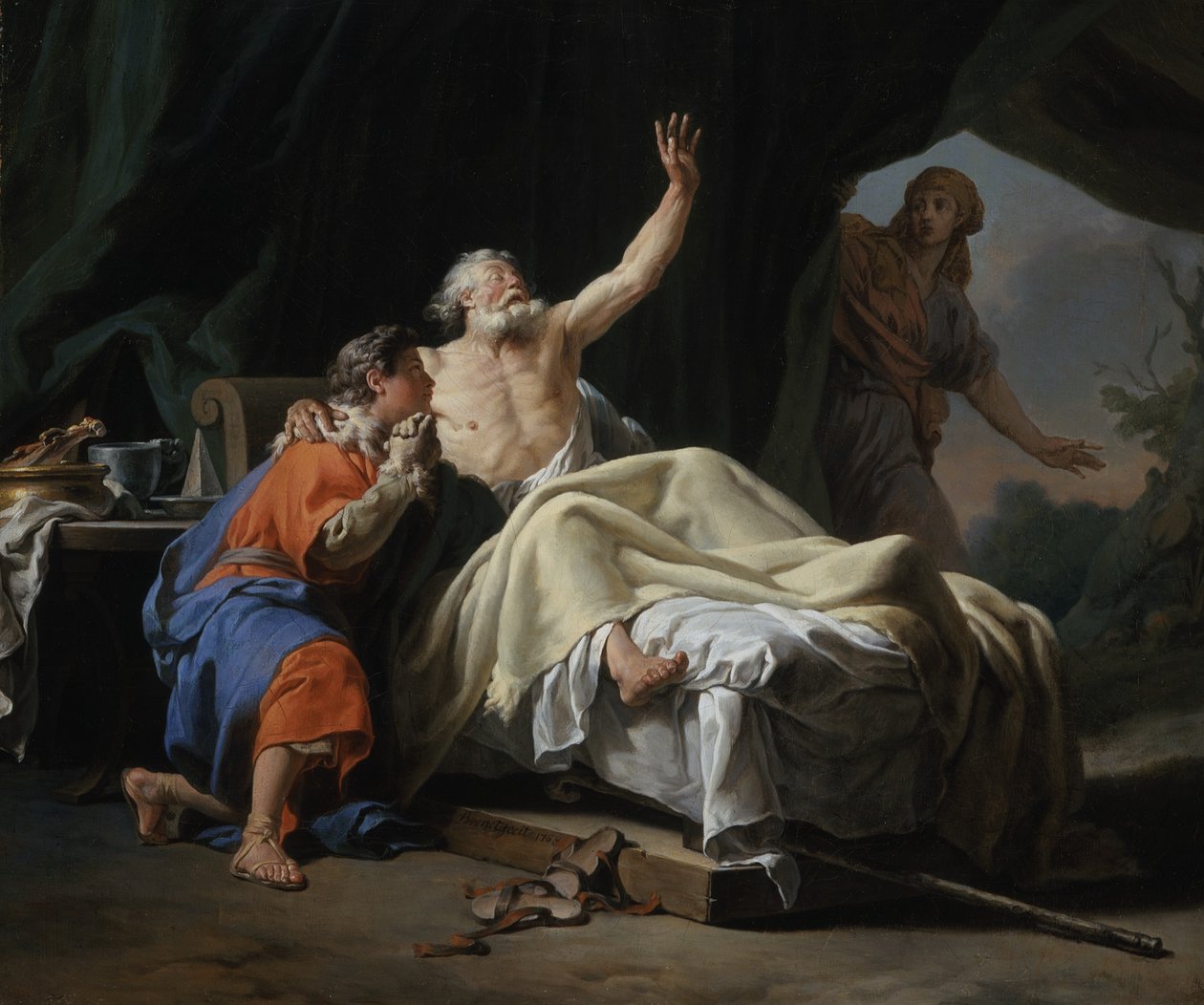 Isaac Blessing Jacob, 1768 Pinturas Óleo sobre tela de Nicolas Guy Brenet
