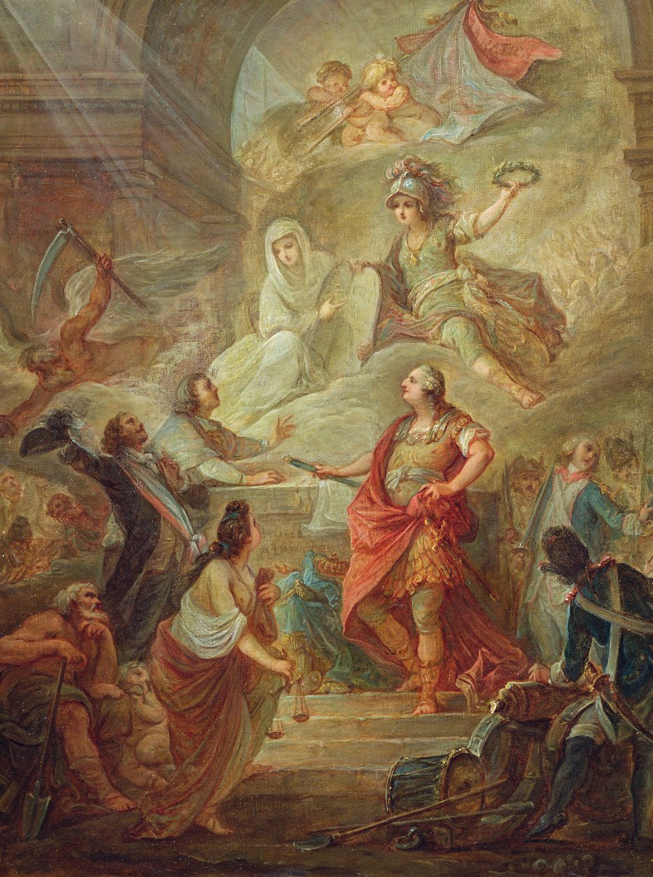 Luís XVI (1754-93) jura lealdade à constituição no altar da pátria de Nicolas Guy Brenet