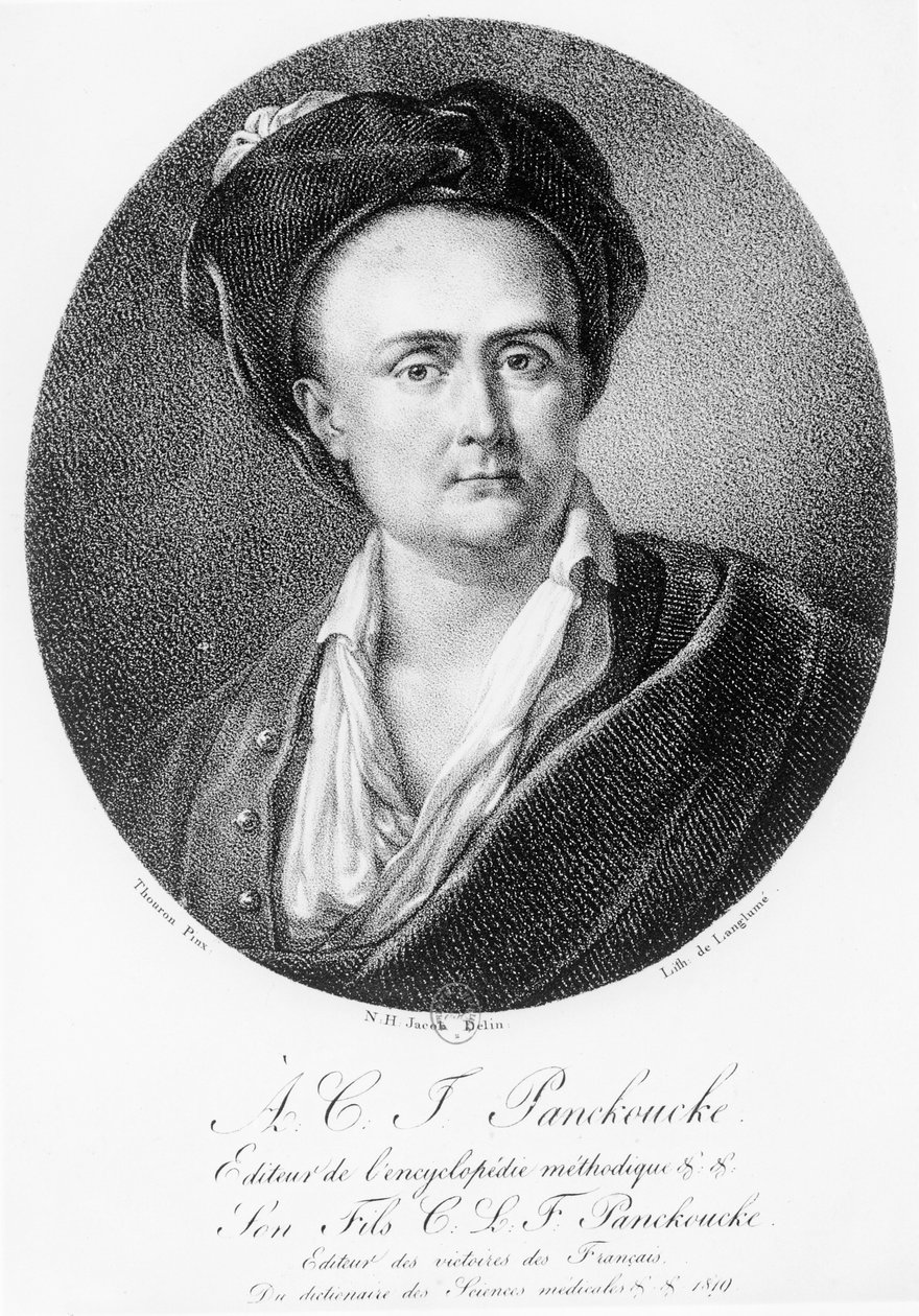 Retrato do medalhão de Andre Charles Joseph Panckoucke (1736-98) de Nicolas Henri Jacob