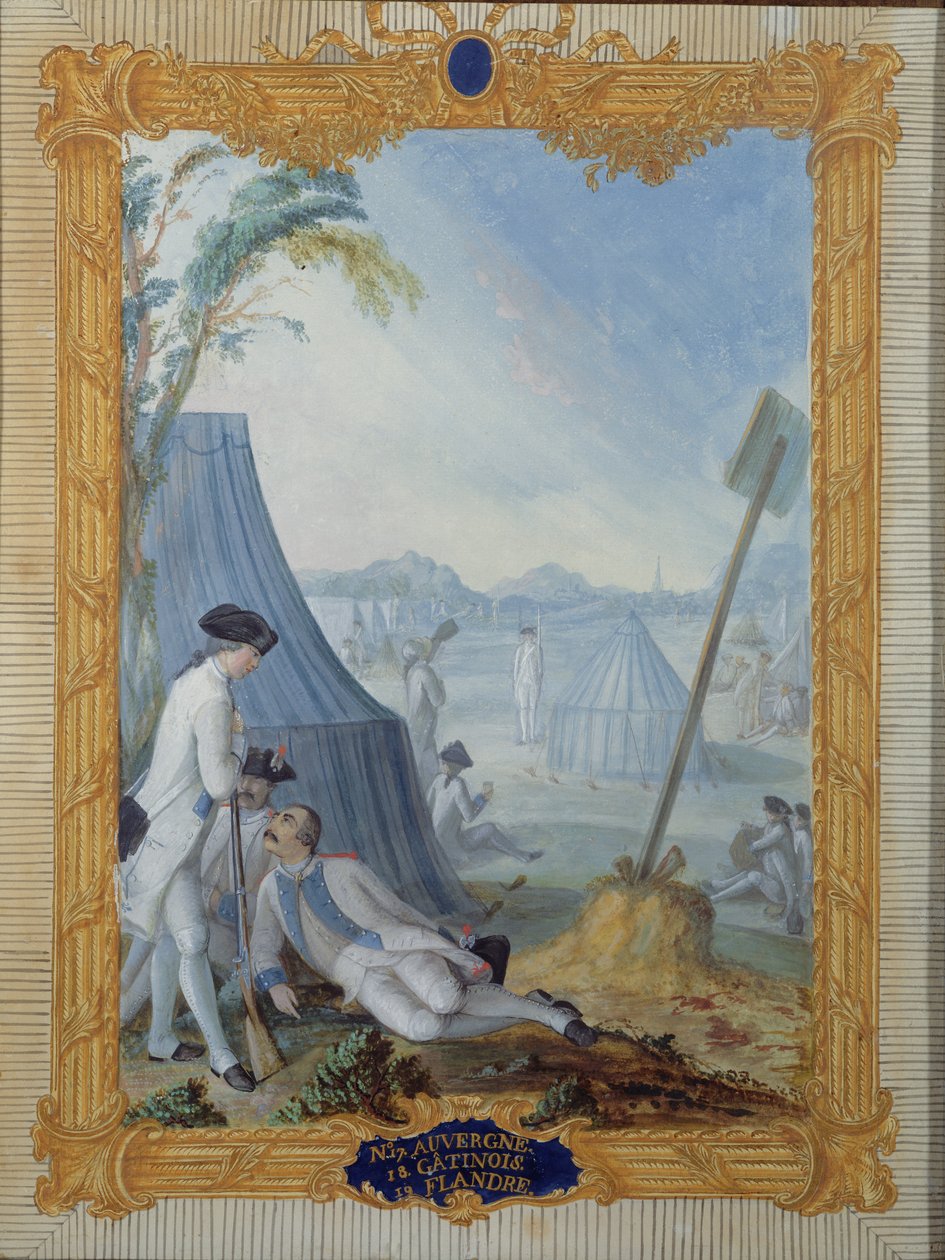 Uniformes da infantaria francesa durante a guerra americana (Auvergne, Flandres e Gatinois) de Nicolas Hoffmann