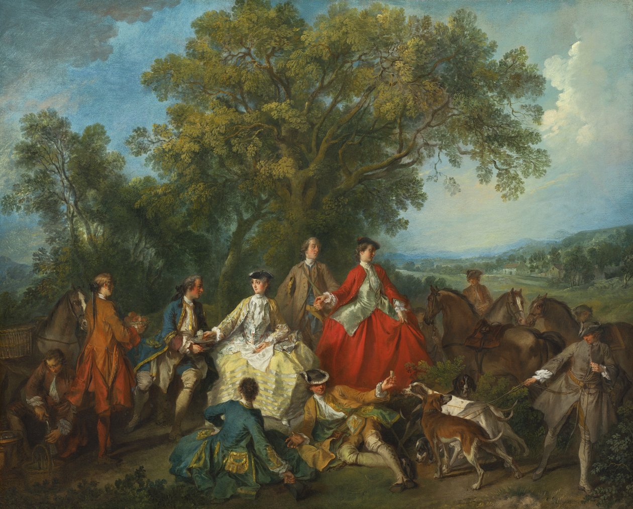 Piquenique depois da caça, c.1735-40 de Nicolas Lancret