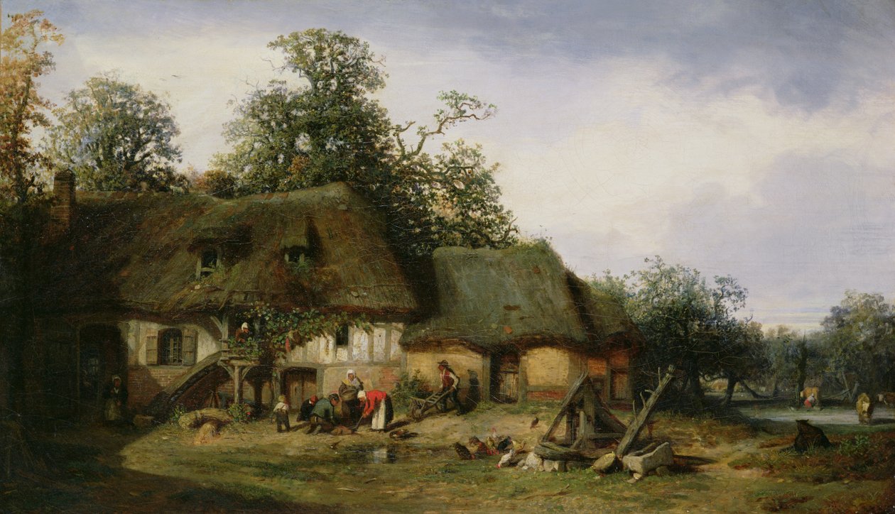 Uma fazenda na Normandia de Nicolas Louis Cabat