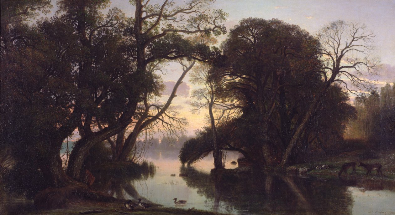 Uma noite de outono, 1852 de Nicolas Louis Cabat
