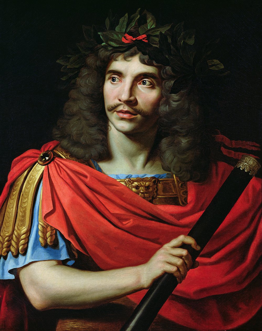 Molière no papel de César em "A morte de Pompeu" de Nicolas Mignard